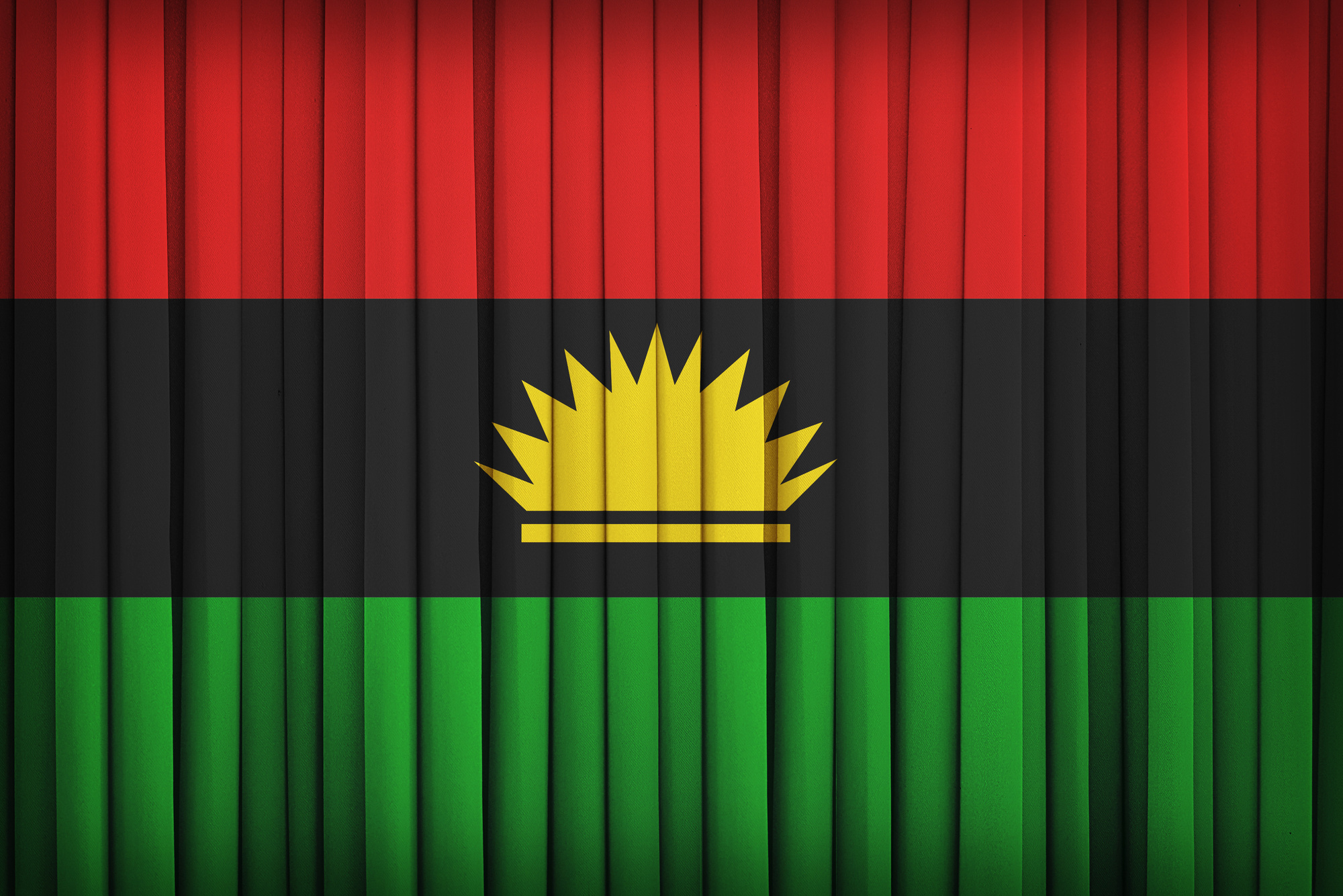 Biafra flag on the fabric curtain,vintage style
